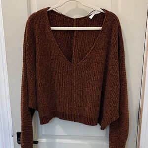 Double Zero Rust V-Neck Sweater